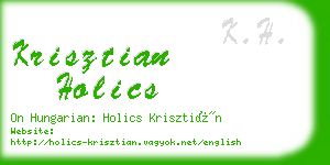 krisztian holics business card